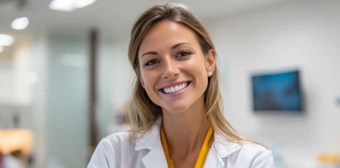 A friendly and professional medical doctor, representing the expert practitioners who perform dermal filler treatments.
